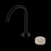 Nero Serenity Progressive Basin Mixer Arc Spout with Rome Travertine Handle