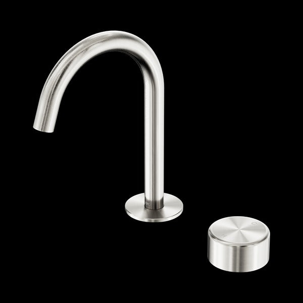 Nero Serenity Progressive Basin Mixer Arc Spout with Metal Handle