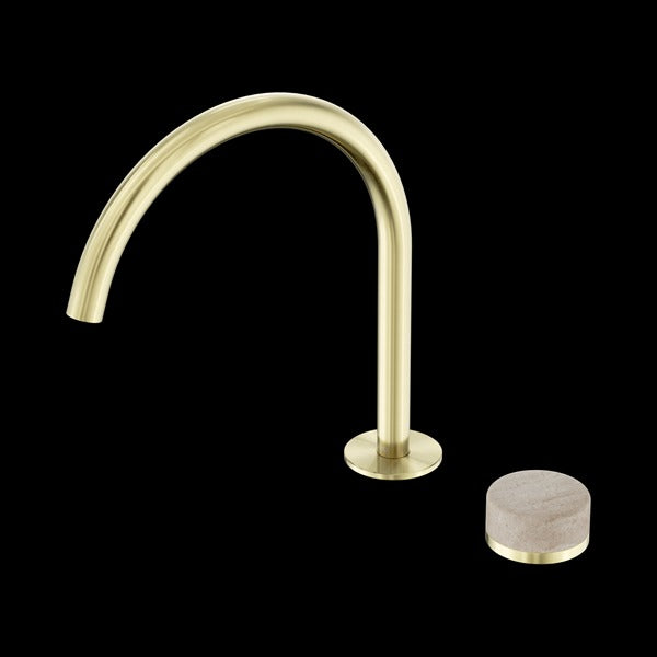Nero Serenity Progressive Bath/Kitchen Mixer Arc Spout With Rome Travertine Handle