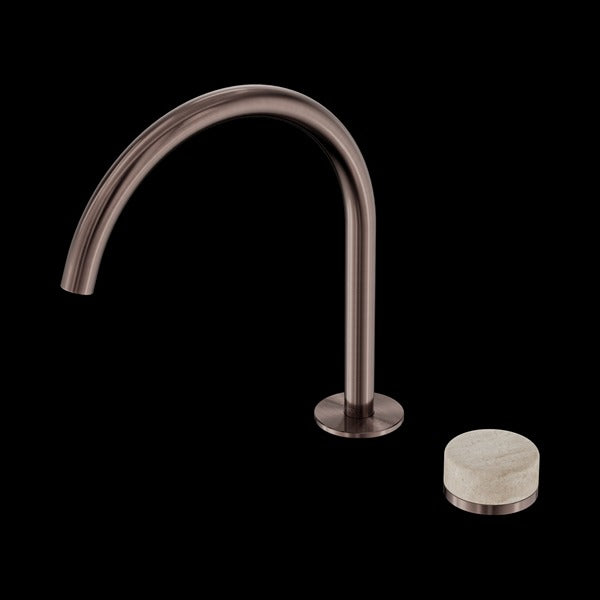 Nero Serenity Progressive Bath/Kitchen Mixer Arc Spout With Rome Travertine Handle