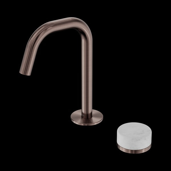 Nero Serenity Progressive Basin Mixer Edge Spout with Carrara Handle