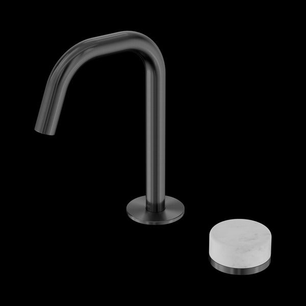 Nero Serenity Progressive Basin Mixer Edge Spout with Carrara Handle
