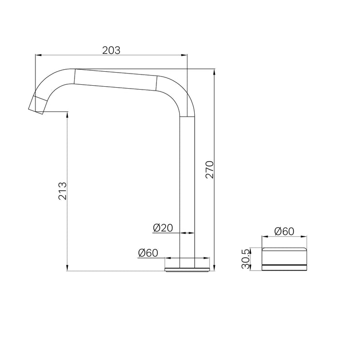 Nero Serenity Progressive Bath/Kitchen Mixer Edge Spout With Carrara Handle