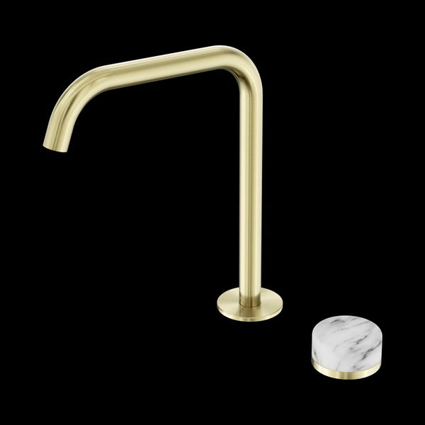Nero Serenity Progressive Bath/Kitchen Mixer Edge Spout With Arabescato Corchia Handle