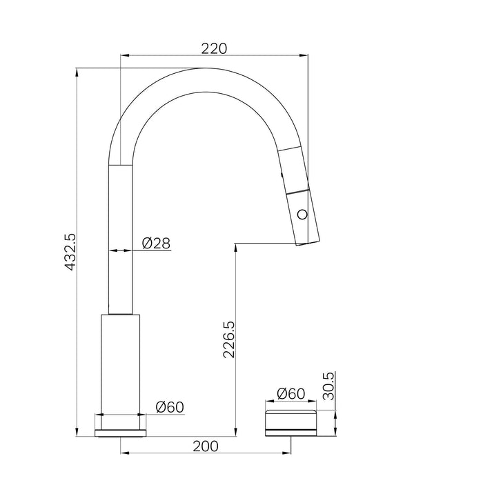 Nero Serenity Progressive Pull Out kitchen Set With Rome Travertine Handle