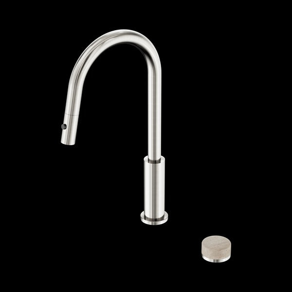 Nero Serenity Progressive Pull Out kitchen Set With Rome Travertine Handle