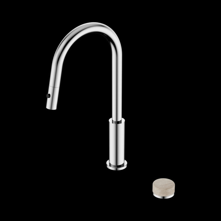Nero Serenity Progressive Pull Out kitchen Set With Rome Travertine Handle