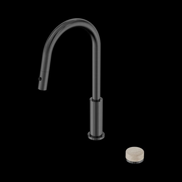 Nero Serenity Progressive Pull Out kitchen Set With Rome Travertine Handle