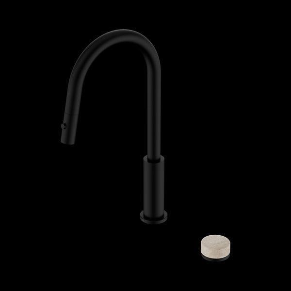 Nero Serenity Progressive Pull Out kitchen Set With Rome Travertine Handle