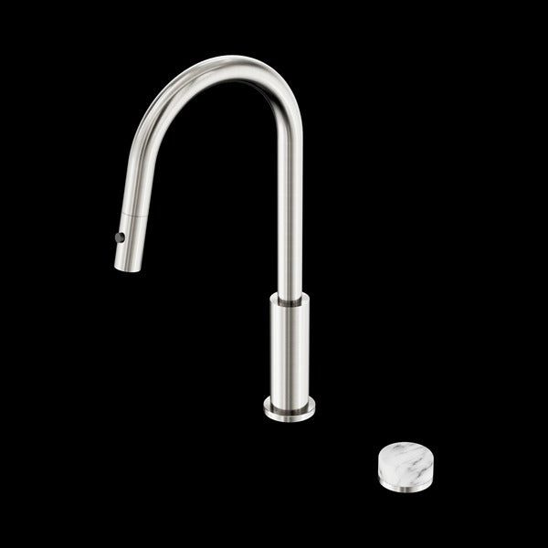 Nero Serenity Progressive Pull Out kitchen Set With Arabescato Corchia Handle