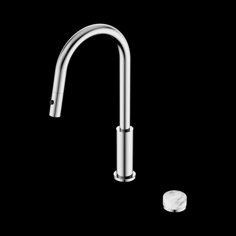 Nero Serenity Progressive Pull Out kitchen Set With Arabescato Corchia Handle