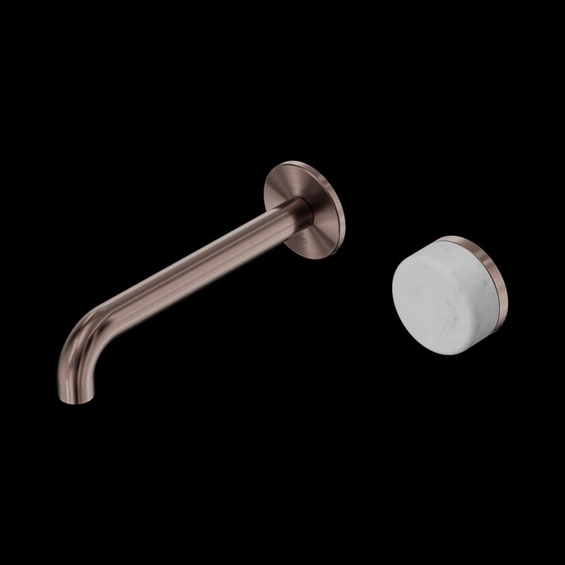 Nero Serenity Progressive Wall Basin Mixer Spout With Carrara Handle