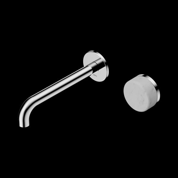 Nero Serenity Progressive Wall Basin Mixer Spout With Carrara Handle