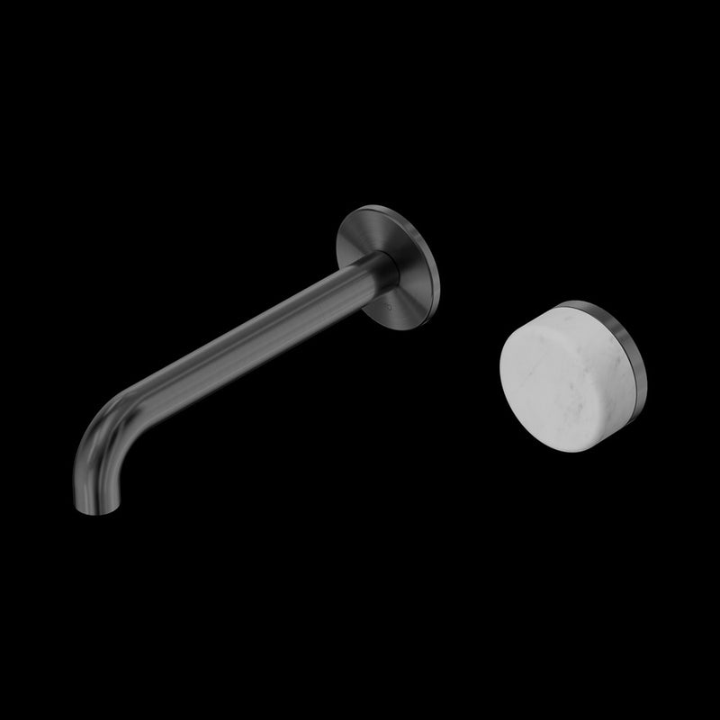 Nero Serenity Progressive Wall Basin Mixer Spout With Carrara Handle