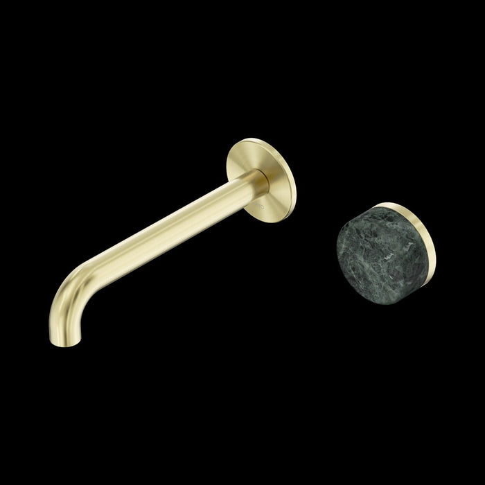 Nero Serenity Progressive Wall Basin Mixer Spout With Verde Alpi Handle