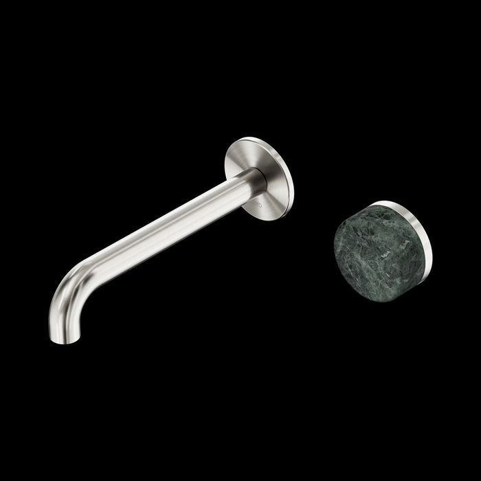 Nero Serenity Progressive Wall Basin Mixer Spout With Verde Alpi Handle