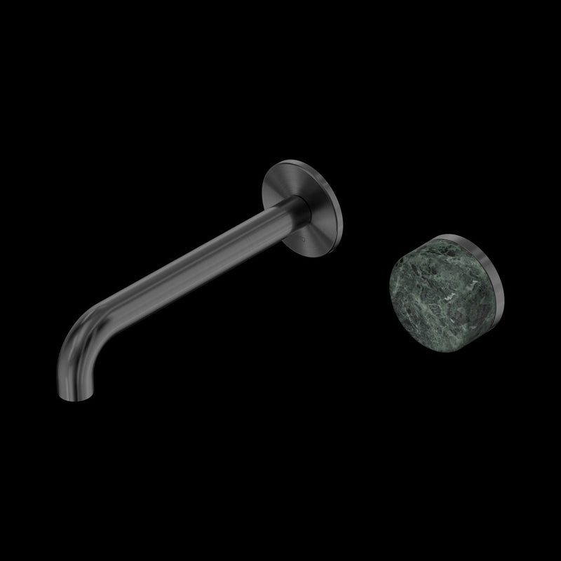 Nero Serenity Progressive Wall Basin Mixer Spout With Verde Alpi Handle