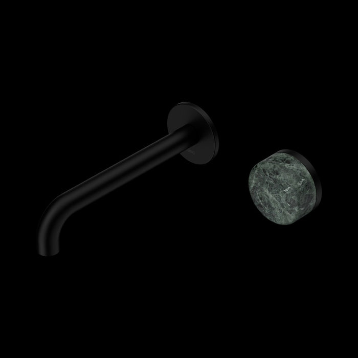 Nero Serenity Progressive Wall Basin Mixer Spout With Verde Alpi Handle