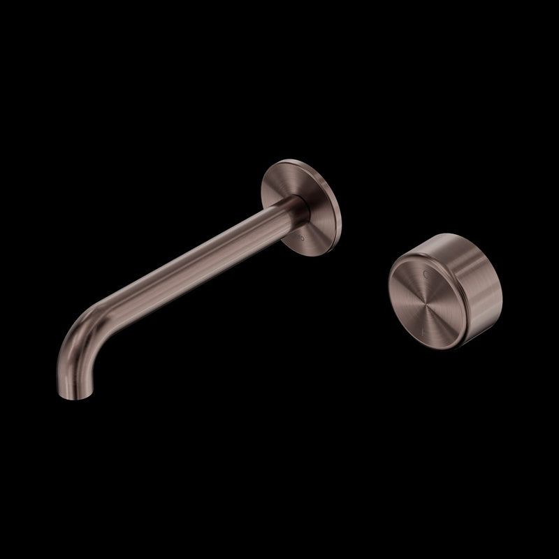 Nero Serenity Progressive Wall Basin Mixer Spout With Metal Handle