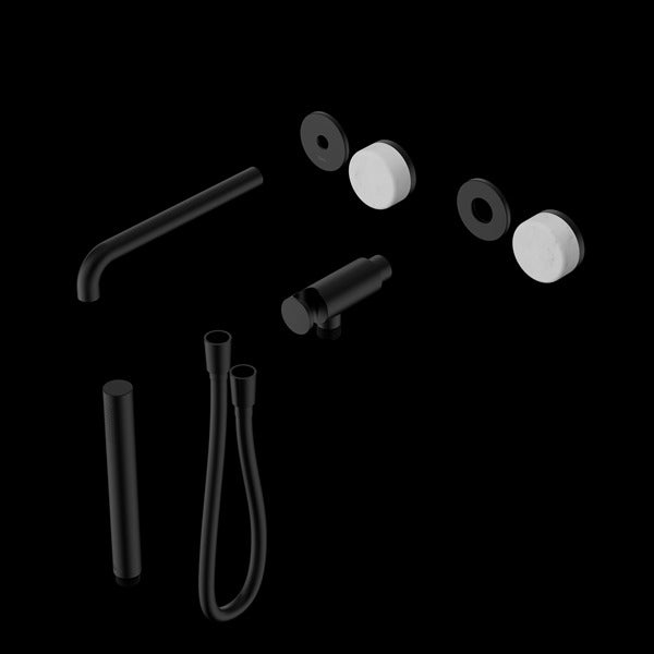 Nero Serenity Progressive Shower System With Spout With Carrara Handle And Slim Shower Trim Kit (Requires In Wall Body 24C020)