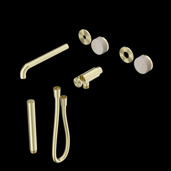 Nero Serenity Progressive Shower System With Spout With Rome Travertine Handle And Slim Shower Trim Kit  (Requires In Wall Body 24C020)