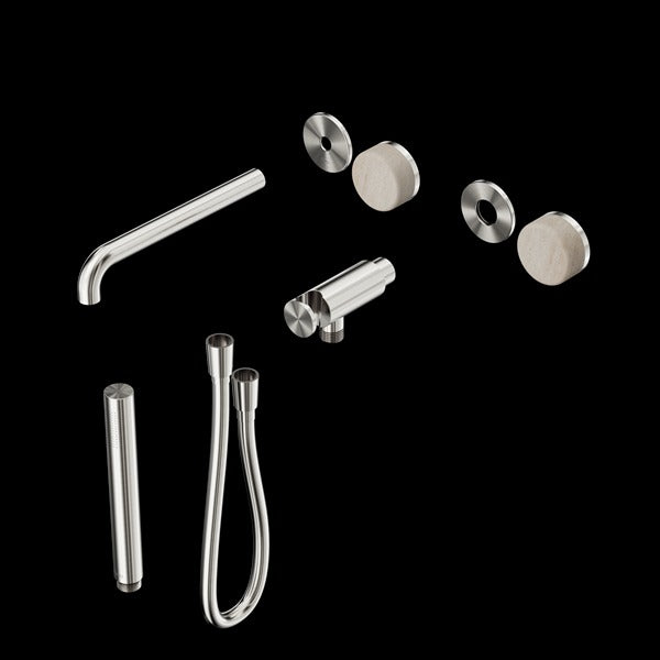 Nero Serenity Progressive Shower System With Spout With Rome Travertine Handle And Slim Shower Trim Kit  (Requires In Wall Body 24C020)