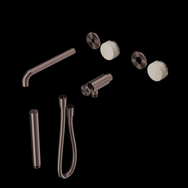 Nero Serenity Progressive Shower System With Spout With Rome Travertine Handle And Slim Shower Trim Kit  (Requires In Wall Body 24C020)