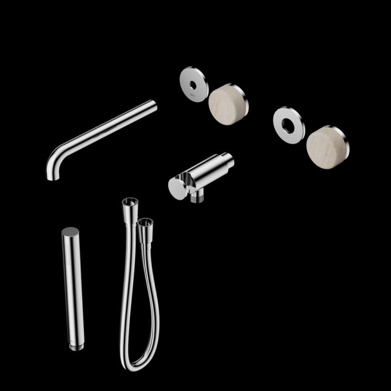 Nero Serenity Progressive Shower System With Spout With Rome Travertine Handle And Slim Shower Trim Kit  (Requires In Wall Body 24C020)