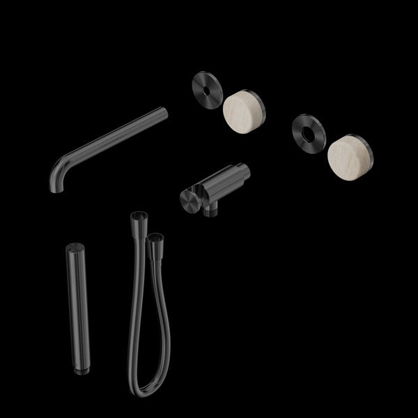 Nero Serenity Progressive Shower System With Spout With Rome Travertine Handle And Slim Shower Trim Kit  (Requires In Wall Body 24C020)