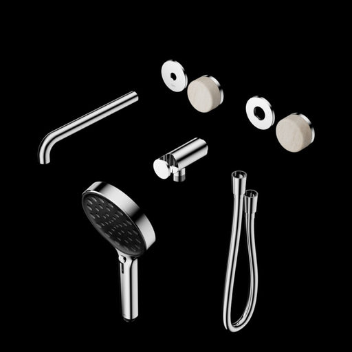 Nero Serenity Progressive Shower System with Spout with Rome Travertine Handle and Serenity Hand Shower Trim Kit (Requires in Wall Body 24c020)