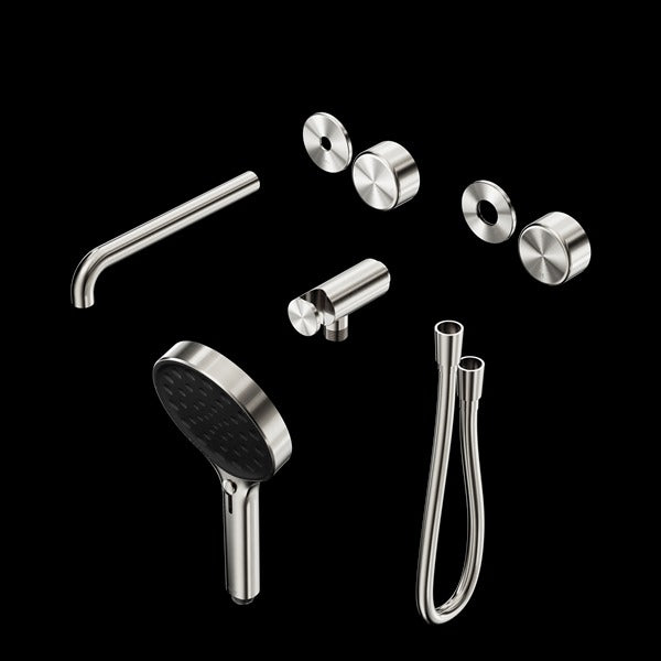 Nero Serenity Progressive Shower System with Spout with Metal Handle and Serenity Hand Shower Trim Kit (Requires in Wall Body 24c020)