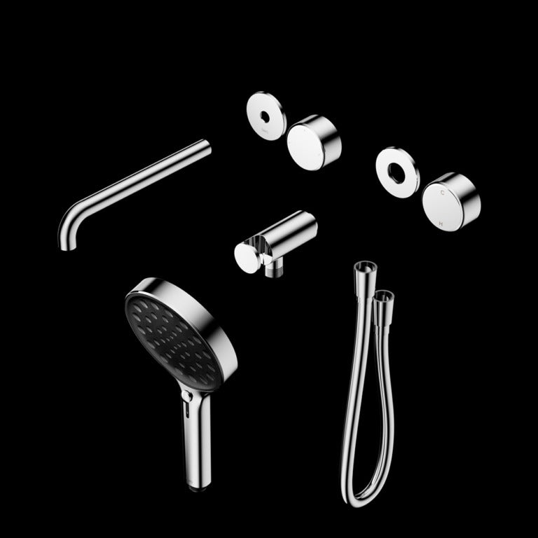 Nero Serenity Progressive Shower System with Spout with Metal Handle and Serenity Hand Shower Trim Kit (Requires in Wall Body 24c020)