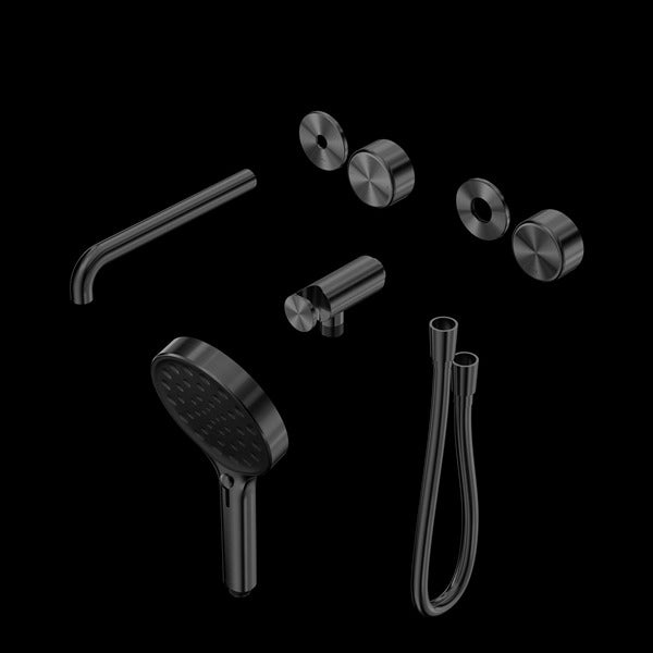 Nero Serenity Progressive Shower System with Spout with Metal Handle and Serenity Hand Shower Trim Kit (Requires in Wall Body 24c020)