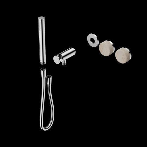 Nero Serenity Progressive Shower System with Rome Travertine Handle and Slim Shower Trim Kit (Requires in Wall Body 24c020)