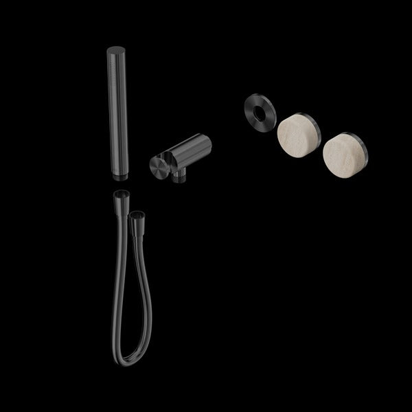 Nero Serenity Progressive Shower System with Rome Travertine Handle and Slim Shower Trim Kit (Requires in Wall Body 24c020)
