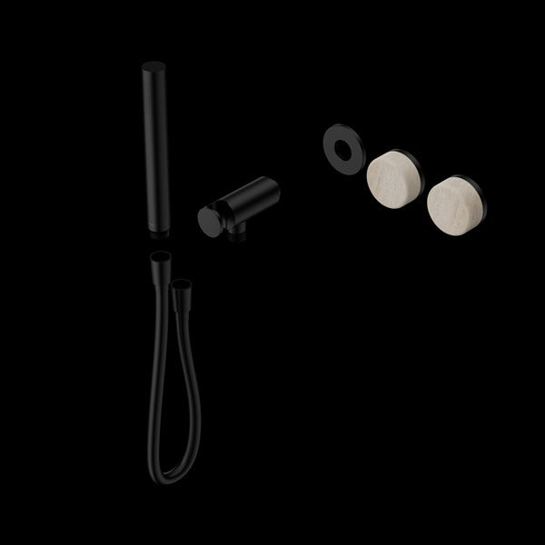 Nero Serenity Progressive Shower System with Rome Travertine Handle and Slim Shower Trim Kit (Requires in Wall Body 24c020)