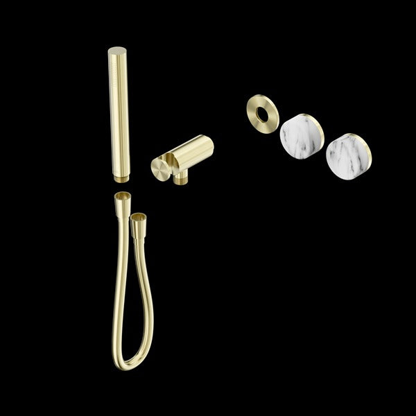 Nero Serenity Progressive Shower System with Arabescato Corchia Handle and Slim Shower Trim Kit (Requires in Wall Body 24c020)