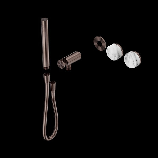 Nero Serenity Progressive Shower System with Arabescato Corchia Handle and Slim Shower Trim Kit (Requires in Wall Body 24c020)