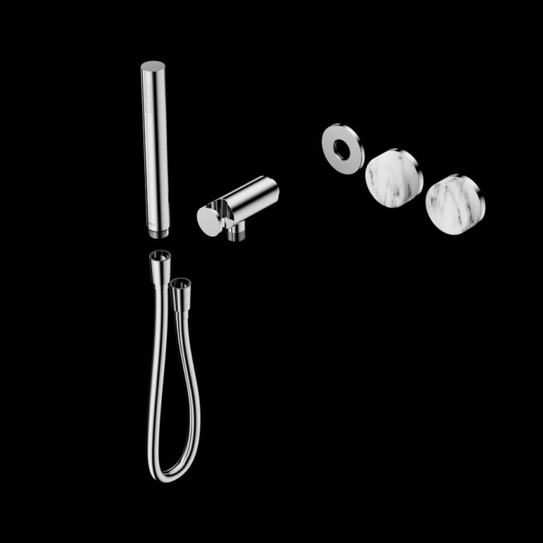 Nero Serenity Progressive Shower System with Arabescato Corchia Handle and Slim Shower Trim Kit (Requires in Wall Body 24c020)