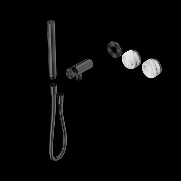 Nero Serenity Progressive Shower System with Arabescato Corchia Handle and Slim Shower Trim Kit (Requires in Wall Body 24c020)