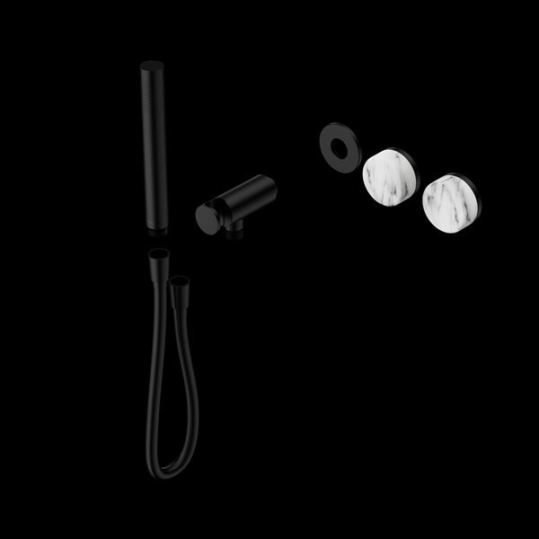 Nero Serenity Progressive Shower System with Arabescato Corchia Handle and Slim Shower Trim Kit (Requires in Wall Body 24c020)