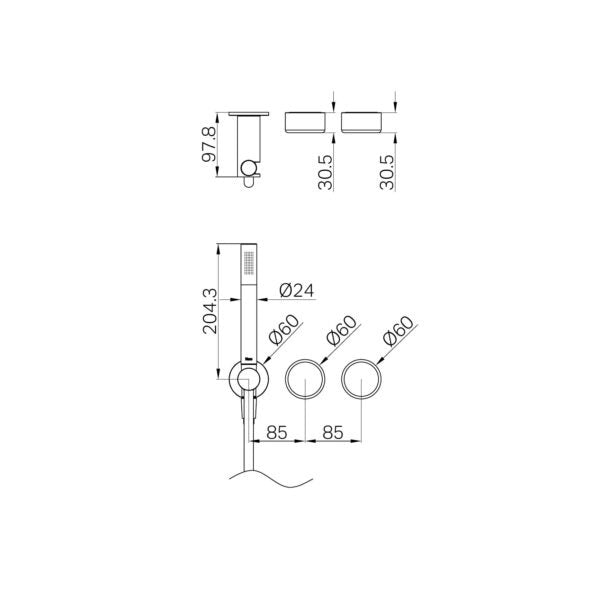 Nero Serenity Progressive Shower System with Metal Handle and Slim Shower Trim Kit (Requires in Wall Body 24c020)