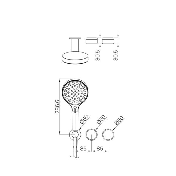 Nero Serenity Progressive Shower System with Verde Alpi Handle and Serenity Hand Shower Trim Kit(requires in Wall Body 24c020)