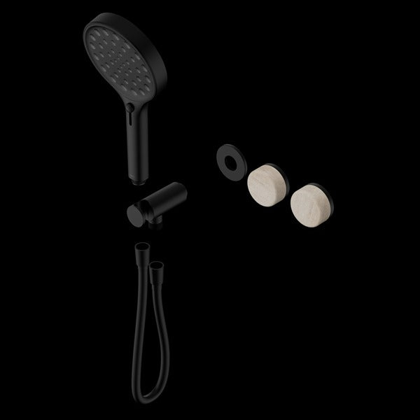Nero Serenity Progressive Shower System with Rome Travertine Handle and Serenity Hand Shower Trim Kit (Requires in Wall Body 24c020)