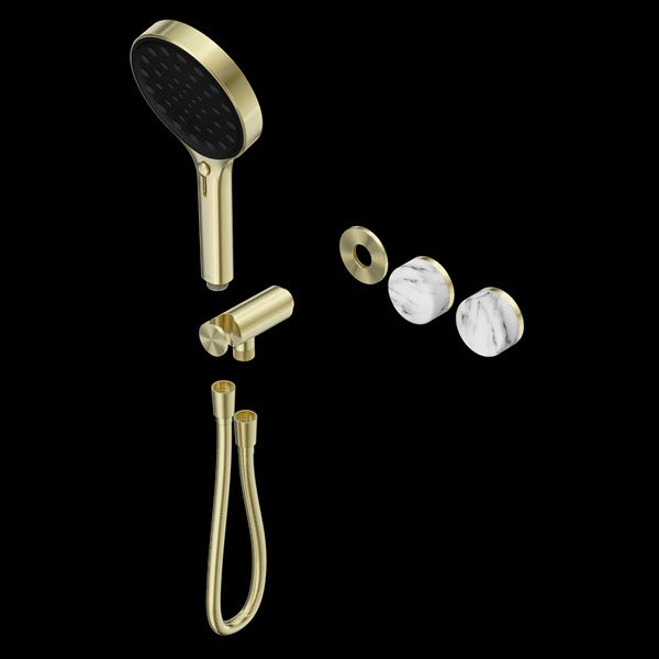 Nero Serenity Progressive Shower System with Arabescato Corchia Handle and Serenity Hand Shower Trim Kit(requires in Wall Body 24c020)