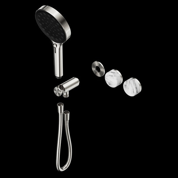 Nero Serenity Progressive Shower System with Arabescato Corchia Handle and Serenity Hand Shower Trim Kit(requires in Wall Body 24c020)