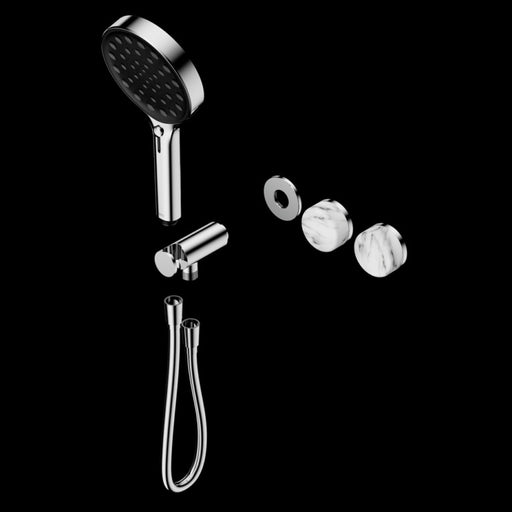 Nero Serenity Progressive Shower System with Arabescato Corchia Handle and Serenity Hand Shower Trim Kit(requires in Wall Body 24c020)