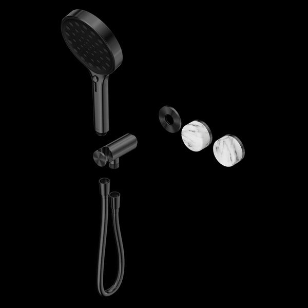 Nero Serenity Progressive Shower System with Arabescato Corchia Handle and Serenity Hand Shower Trim Kit(requires in Wall Body 24c020)