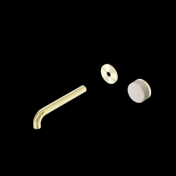 Nero Serenity Progressive Wall Basin Mixer Spout With Rome Travertine Handle Trim Kit (Requires in Wall Body 24C020)