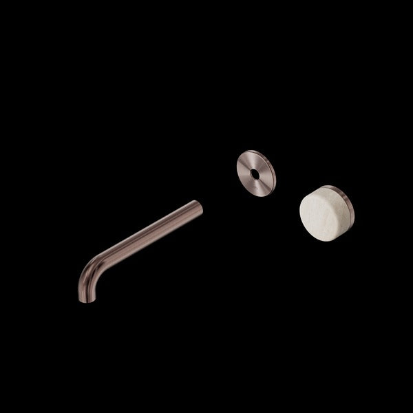 Nero Serenity Progressive Wall Basin Mixer Spout With Rome Travertine Handle Trim Kit (Requires in Wall Body 24C020)